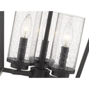 Golden Lighting 4309-3P BLK-BLK-SD Mercer 3 Light Pendant in Matte Black with Seeded Glass - Crescent Harbor