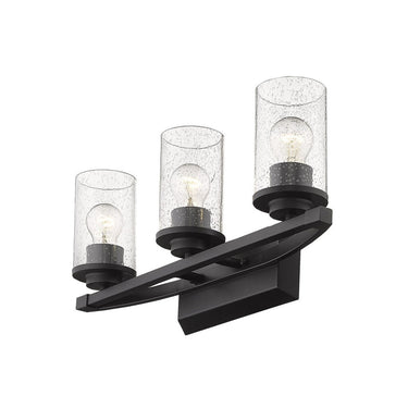 Golden Lighting 4309-BA3 BLK-SD Mercer 3 Light Bath Vanity - Crescent Harbor