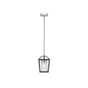 Golden Lighting 4309-M1L BLK-BLK-SD Mercer Mini Pendant in Matte Black with Seeded Glass - Crescent Harbor