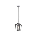 Golden Lighting 4309-M1L BLK-BLK-SD Mercer Mini Pendant in Matte Black with Seeded Glass - Crescent Harbor