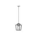 Golden Lighting 4309-M1L BLK-BLK-SD Mercer Mini Pendant in Matte Black with Seeded Glass - Crescent Harbor