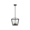 Golden Lighting 4309-SF BLK-BLK-SD Mercer Semi-Flush (Convertible) in Matte Black with Seeded Glass - Crescent Harbor