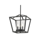 Golden Lighting 4309-SF BLK-BLK-SD Mercer Semi-Flush (Convertible) in Matte Black with Seeded Glass - Crescent Harbor