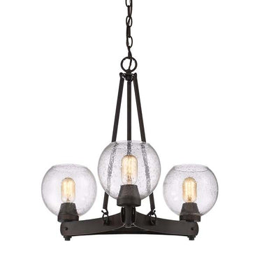 Golden Lighting 4855-3 RBZ-SD Galveston 3 Light Chandelier - Crescent Harbor