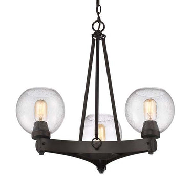 Golden Lighting 4855-3 RBZ-SD Galveston 3 Light Chandelier - Crescent Harbor