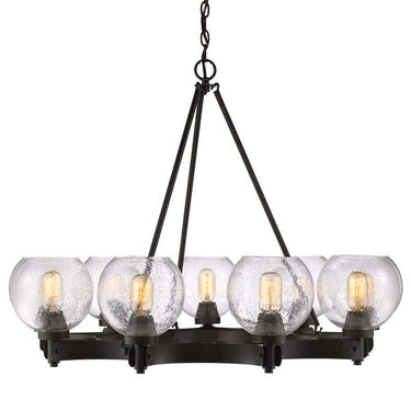 Golden Lighting 4855-9 RBZ-SD Galveston 9 Light Chandelier - Crescent Harbor