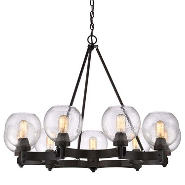 Golden Lighting 4855-9 RBZ-SD Galveston 9 Light Chandelier - Crescent Harbor