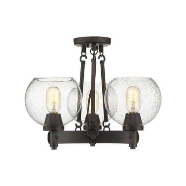 Golden Lighting 4855-SF RBZ-SD Semi-Flush - Crescent Harbor