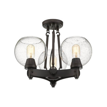 Golden Lighting 4855-SF RBZ-SD Semi-Flush - Crescent Harbor