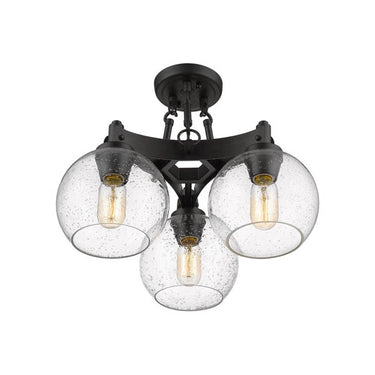 Golden Lighting 4855-SF RBZ-SD Semi-Flush - Crescent Harbor