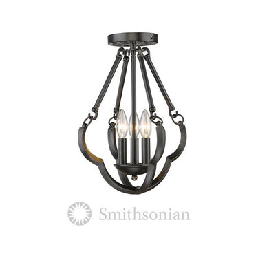 Golden Lighting 5926-SF ABZ Saxon Semi Flush Convertible - Crescent Harbor