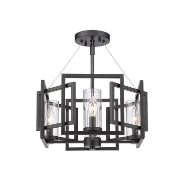 Golden Lighting 6068-4P Marco 4 Light Pendant in Clear Glass - Crescent Harbor