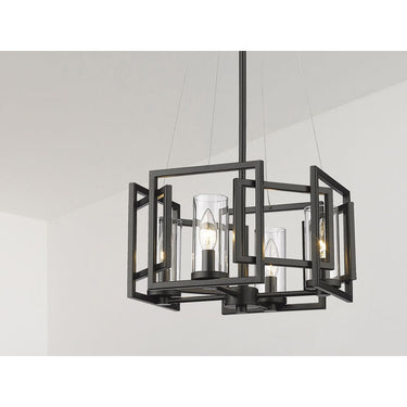 Golden Lighting 6068-4P Marco 4 Light Pendant in Clear Glass - Crescent Harbor