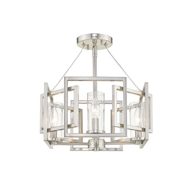 Golden Lighting 6068-4P Marco 4 Light Pendant in Clear Glass - Crescent Harbor