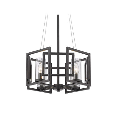 Golden Lighting 6068-4P Marco 4 Light Pendant in Clear Glass - Crescent Harbor