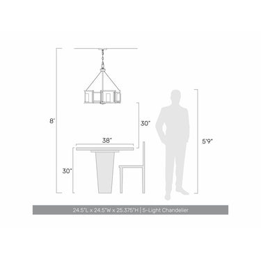Golden Lighting 6068-5 Marco 5 Light Chandelier - Crescent Harbor