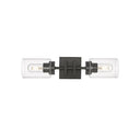 Golden Lighting 6070-2W BLK-BLK Tribeca 2 Light Wall Sconce in Matte Black with Matte Black - Crescent Harbor