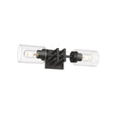 Golden Lighting 6070-2W BLK-BLK Tribeca 2 Light Wall Sconce in Matte Black with Matte Black - Crescent Harbor