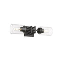Golden Lighting 6070-2W BLK-BLK Tribeca 2 Light Wall Sconce in Matte Black with Matte Black - Crescent Harbor