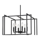 Golden Lighting 6070-6 BLK-BLK Tribeca 6 Light Chandelier in Matte Black with Matte Black Accents - Crescent Harbor