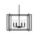 Golden Lighting 6070-6 BLK-BLK Tribeca 6 Light Chandelier in Matte Black with Matte Black Accents - Crescent Harbor