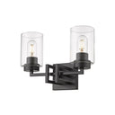 Golden Lighting 6070-BA2 BLK-BLK Tribeca 2 Light Bath Vanity in Matte Black with Matte Black - Crescent Harbor