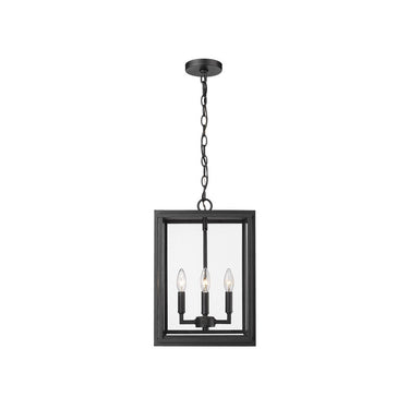Golden Lighting 6071-O4P NB-CLR Tribeca 4 Light Pendant - Outdoor in Natural Black with Clear Glass - Crescent Harbor