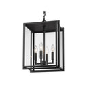 Golden Lighting 6071-O4P NB-CLR Tribeca 4 Light Pendant - Outdoor in Natural Black with Clear Glass - Crescent Harbor