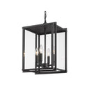 Golden Lighting 6071-O4P NB-CLR Tribeca 4 Light Pendant - Outdoor in Natural Black with Clear Glass - Crescent Harbor