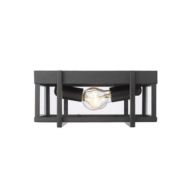 Golden Lighting 6071-OFM NB-CLR Tribeca Outdoor Flush Mount in Natural Black - Crescent Harbor