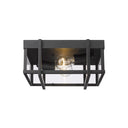 Golden Lighting 6071-OFM NB-CLR Tribeca Outdoor Flush Mount in Natural Black - Crescent Harbor