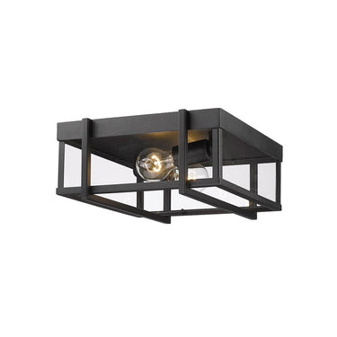 Golden Lighting 6071-OFM NB-CLR Tribeca Outdoor Flush Mount in Natural Black - Crescent Harbor