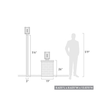 Golden Lighting 6071-OPST NB-CLR 1 Light Outdoor Post Light - Crescent Harbor