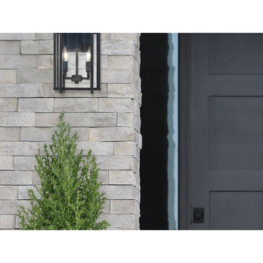 Golden Lighting 6071-OWM NB-CLR Tribeca Medium Outdoor Wall Sconce in Natural Black - Crescent Harbor