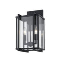 Golden Lighting 6071-OWM NB-CLR Tribeca Medium Outdoor Wall Sconce in Natural Black - Crescent Harbor
