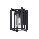 Golden Lighting 6071-OWS NB-CLR Tribeca Small Outdoor Wall Sconce in Natural Black - Crescent Harbor