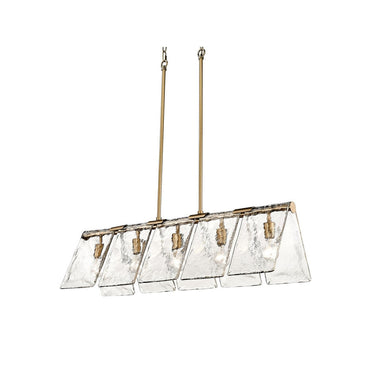Golden Lighting 6072-LP BLK-HWG 5-Light Linear Pendant - Crescent Harbor
