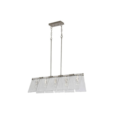 Golden Lighting 6072-LP BLK-HWG 5-Light Linear Pendant - Crescent Harbor