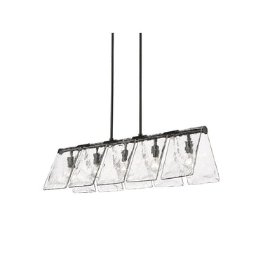 Golden Lighting 6072-LP BLK-HWG 5-Light Linear Pendant - Crescent Harbor