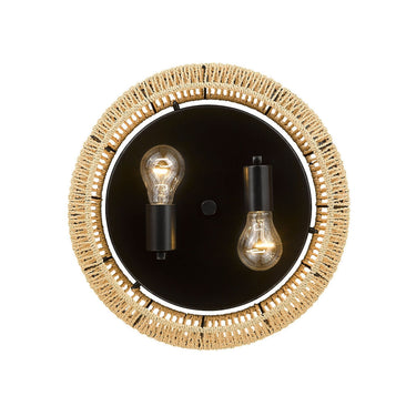 Golden Lighting 6076-FM WHT-WR 2-Light Flush Mount - Crescent Harbor