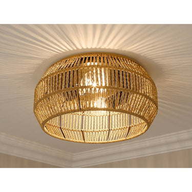 Golden Lighting 6076-FM WHT-WR 2-Light Flush Mount - Crescent Harbor