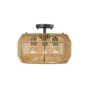 Golden Lighting 6076-SF BLK-NR 3-Light Semi-Flush - Crescent Harbor