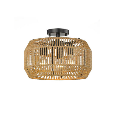 Golden Lighting 6076-SF BLK-NR 3-Light Semi-Flush - Crescent Harbor