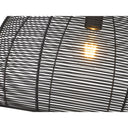 Golden Lighting 6802-M BLK Calypso Medium Pendant in Matte Black with Matte Black Wire Shade - Crescent Harbor