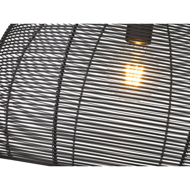 Golden Lighting 6802-M BLK Calypso Medium Pendant in Matte Black with Matte Black Wire Shade - Crescent Harbor