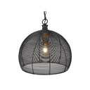 Golden Lighting 6802-M BLK Calypso Medium Pendant in Matte Black with Matte Black Wire Shade - Crescent Harbor