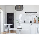 Golden Lighting 6802-M BLK Calypso Medium Pendant in Matte Black with Matte Black Wire Shade - Crescent Harbor