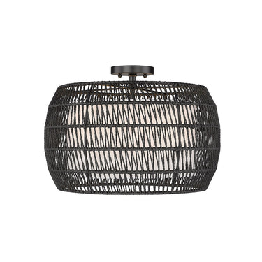Golden Lighting 6805-4SF BLK-MBR 4 Light Semi-flush - Crescent Harbor
