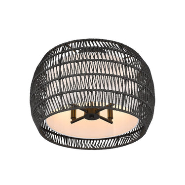 Golden Lighting 6805-4SF BLK-MBR 4 Light Semi-flush - Crescent Harbor