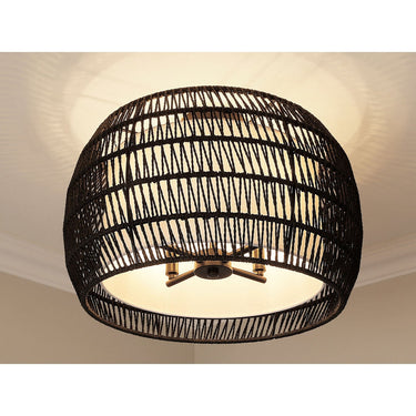 Golden Lighting 6805-4SF BLK-MBR 4 Light Semi-flush - Crescent Harbor